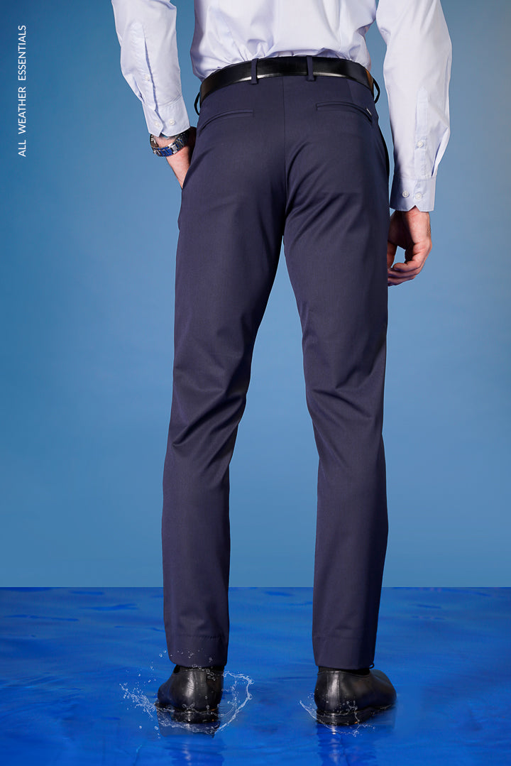 Buy RAYMOND Dark Blue Mens 4 Pocket Striped Formal Trousers | Shoppers Stop